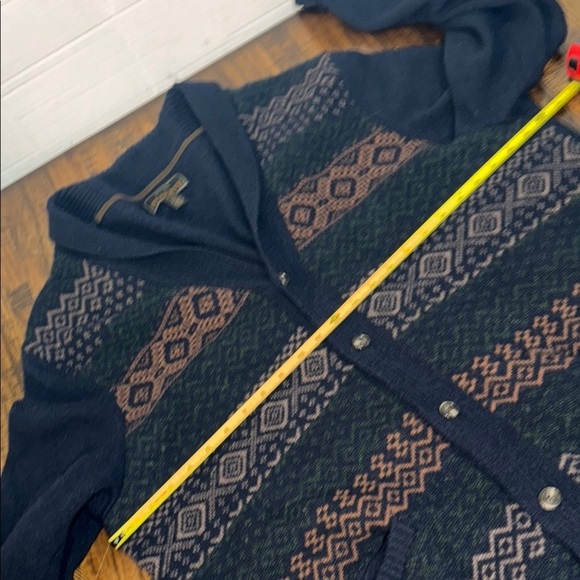 Jos. A. Bank blue Patterned Men's Cardigan Sweater Lambswool blend XXL - Picture 5 of 9